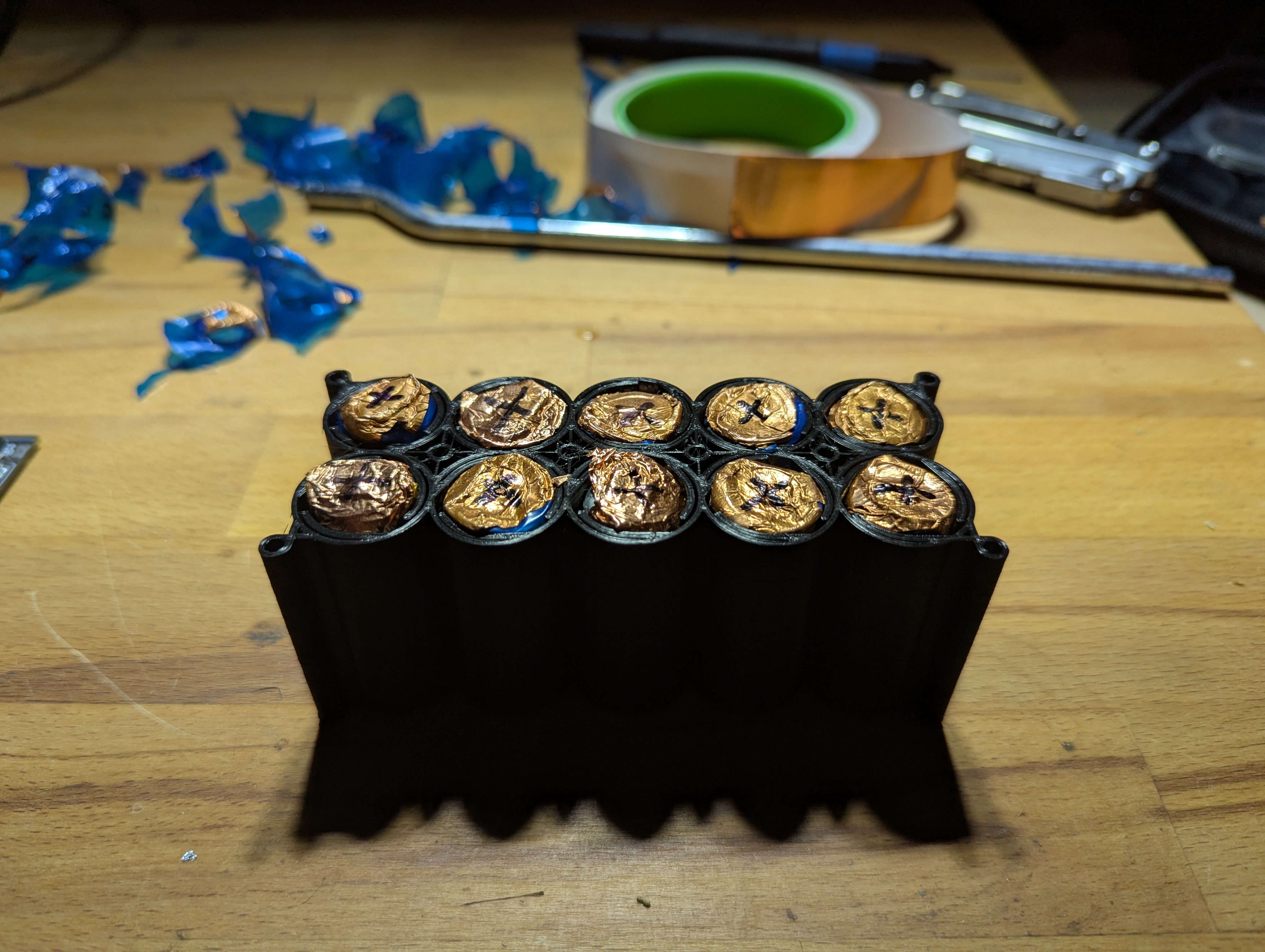 Batteries in Case with Copper Tape